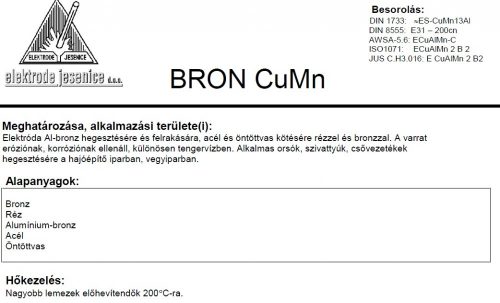 Elektróda BRON CU MN 3.25 mm