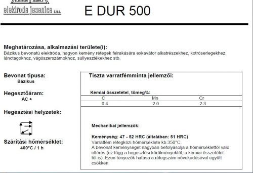 Elektróda Felrakó E-dur 500 5.00 mm