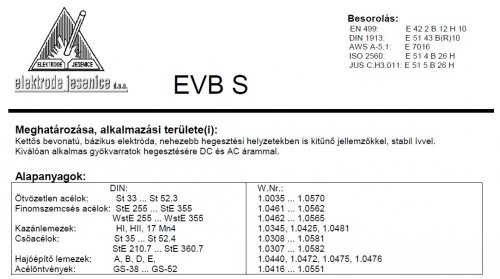 Elektróda bázikus EVB S 2.00 mm