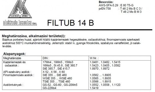 FILTUB 14 B 1.2 mm